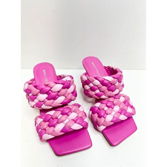 Marc Fisher Shoes Womens Size 6.5 Barbie Pink Toree Slip On Heeled Sandals - Picture 3 of 9